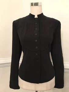 Emanuel Ungaro Women’s Sz 6 Black Coat/Jacket Button Front Long Sleeve Jacket - Picture 1 of 10