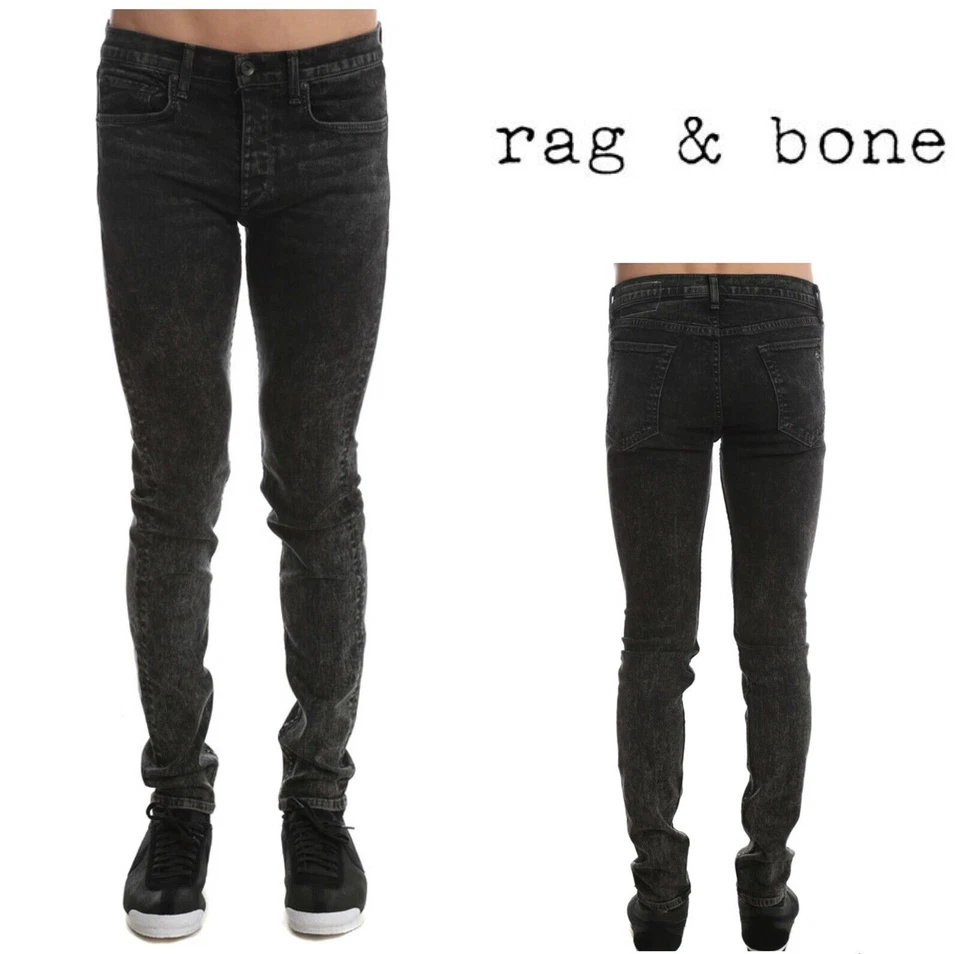 NWT Rag & Bone $250 Men's Fit 1 Skinny Led Fit Jeans In Acid Black Size: 33 - Image 1 of 4