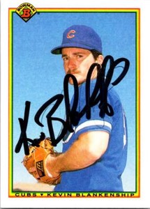 Kevin Blankenship autographed Baseball Card (Chicago Cubs) 1990 Bowman #24