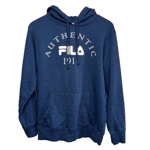 FILA Hoodie Men Medium Blue Long Sleeve Pouch Authentic 1911 Jumper Sweater Top - Bild 1 von 12