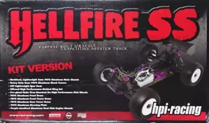 Vintage (HPI 10506)Hellfire SS 1/8 Competition Monster Truck w/10 upgraded parts - Picture 1 of 23