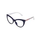 Eyesential youth blue light glasses cat eye purple floral frame by Foster Grant