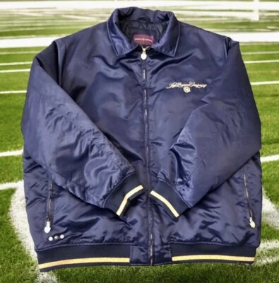 ROCAWEAR Vintage Bomber Varsity Jacket Mens 5X Quilted Lining Blue Gold Nylon - Image 1 of 4