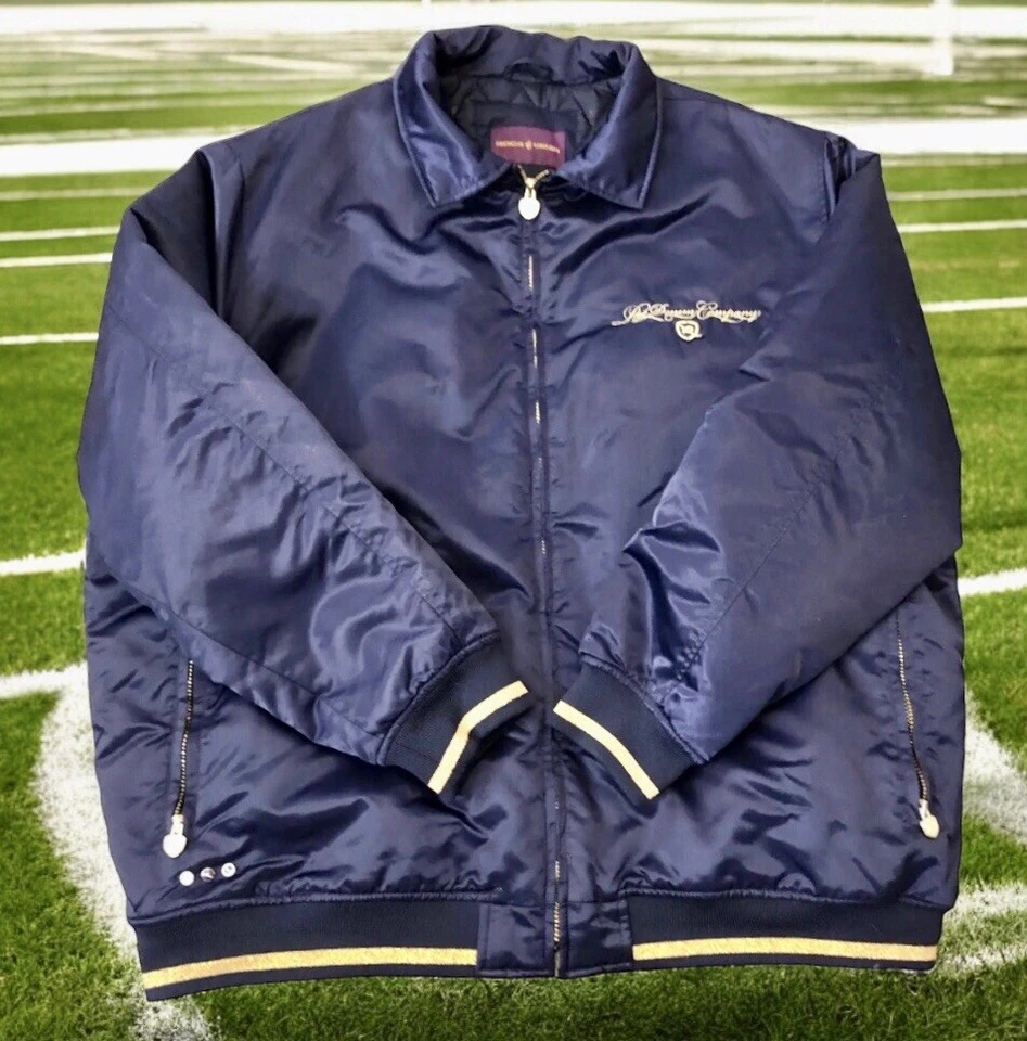 ROCAWEAR Vintage Bomber Varsity Jacket Mens 5X Quilted Lining Blue Gold Nylon - Image 1 of 4