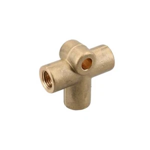 Brass Brake Pipe Fitting 3 Way Adaptor 3/8" UNF x 24 TPI for 3/16" Pipe T Piece - Picture 1 of 3