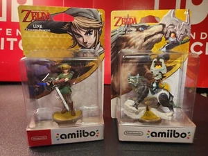 Nintendo Zelda Twilight Princess amiibo 2 Lot: Link & Midna mit Wolf Link - Bild 1 von 2