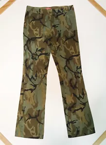 New SPRIT Army Military Fashion Camo Straight-leg Pants 100% Cotton Women's 8/9 - Picture 1 of 8