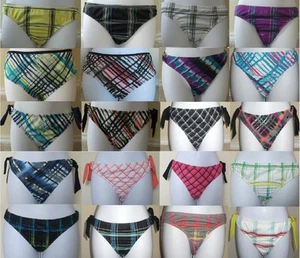 NWT HURLEY plaid brief or hipster swimsuit bikini pant bottom, junior XS,S, M, L - Picture 1 of 35