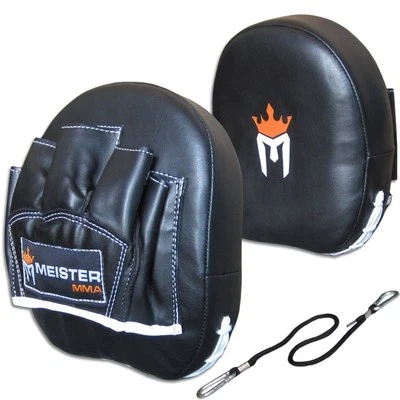 CURVED PADDED PUNCH MITTS Meister MMA Focus Training Boxing Target Pads (PAIR)