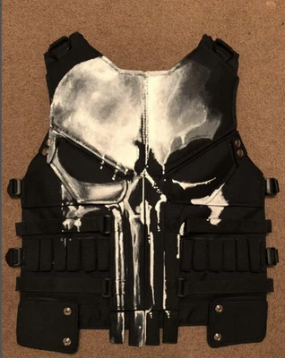 Punisher-Inspired Leather Tactical Vest: Skull Armor Cosplay Costume - Image 1 of 4