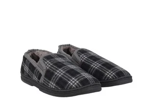 Howick Traditional Full Back Check Slippers Size 9-10 RRP £20 Brand New - Picture 1 of 7