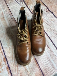 TOTO Herren Größe 9 Ochsenleder Erhöhung Erhöhung Schnürung Arbeit Stil Stiefel - Bild 1 von 9