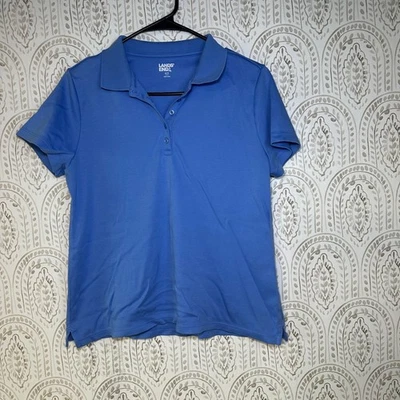 Camisa polo Lands End para mujer azul manga corta talla M 10/12 informal cómoda Foto 1 de 4
