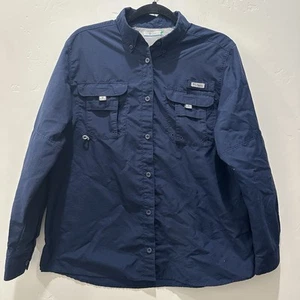 Camisa de pesca Columbia PFG para hombre azul marino ventilada antidesgarro enrollable manga larga talla L - Imagen 1 de 5