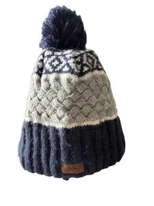 Trespass Kids’ Knitted Bobble Hat – Navy & Grey – Ages 5–7 - Picture 1 of 9