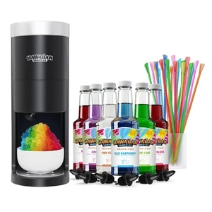 HomePro Shaved Ice and Snow Cone Machine Kit, 6-16oz. Syrup Flavors Cherry, G... - Picture 1 of 8