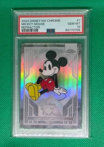 2023 Topps Chrome Disney 100 Refractor Card #1 Mickey Mouse PSA 10 GEM MINT MT - Picture 1 of 2