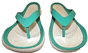 CROCS Sandals Swiftwater Womens Size 11 Thong Flip Flop Beach Comfort Gray/Green - Picture 1 of 13