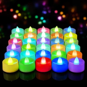 30 Stück Mehrfarbig Wechsel Teelichter Batteriebetrieben 7 Farbwechsel LED... - Bild 1 von 6