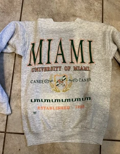 Vintage Deadstock Miami Hurricanes Crewneck Sweat Sweater M 80s 90s - Picture 1 of 3