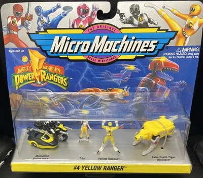 Micro Machines Mighty Morphin Power Rangers 1994 conjunto #4 Galoob Yellow Ranger Foto 1 de 2