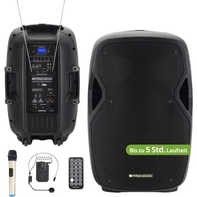 Mobile DJ PA Karaoke Party Sound Anlage Box Bluetooth MP3 USB SD Mikrofon 60W - Bild 1 von 4