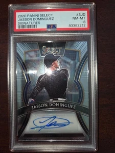 Tarjeta de béisbol 2020 Select Signatures Jasson Dominguez autógrafo novato ¡PSA 8! - Imagen 1 de 2