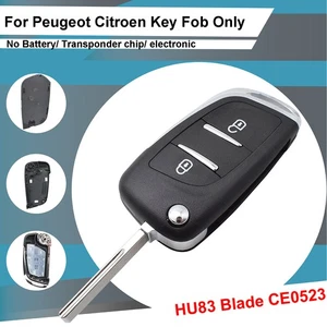 For Peugeot 207 307 308 407 3008 5008 2 Button Car Remote Key Fob Case Shell - Picture 1 of 9