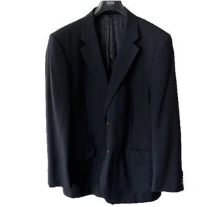 Club Room Black Wool Two Button Blazer 44R Sport Coat Jacket Classic Fit - Picture 1 of 10