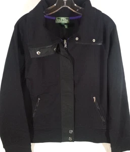 Lauren Active-Ralph Lauren-Damen Jacke-Reißverschluss-Large-Schwarz-Freizeit-Pop Up Kragen - Bild 1 von 9