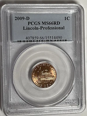 2009-D Lincoln Cent Penny PCGS MS66RD Lincoln Professional Bicentennial Free SH - Image 1 of 4