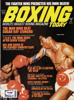 Thomas "Hitman" Hearns Autographed Signed Boxing Today Magazine Cover PSA/DNA - Image 1 of 2