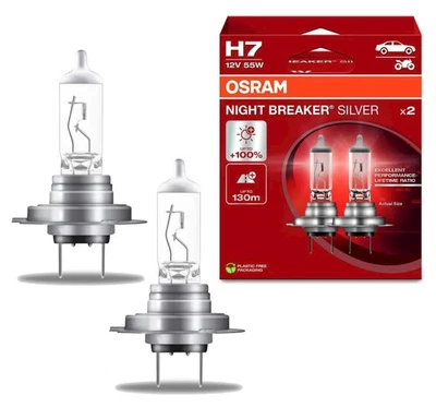 2x OSRAM NIGHT BREAKER SILVER H7 +100% Auto PKW Glühlampen Halogen 64210NBS - Bild 1 von 4