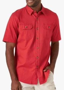 👕 Camisa Wrangler Cardinal Roja Manga Corta Tejida con Botones - 2 Bolsillos Delanteros A1 - Imagen 1 de 5