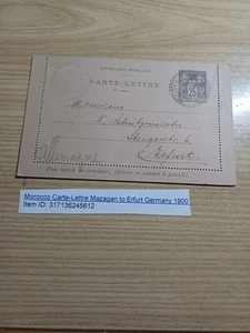 Marocco Francese 1900 Carte Lettre Mazagan X Erfurt Via Tangeri Splendida - Imagen 1 de 5