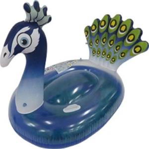 Pool Central 57" Purple and Green Inflatable Peacock Swimming Pool Float - Picture 1 of 5