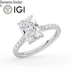 Strahlender Solitär Labgrown Diamant Verlobungsring 14k Weißgold 2,65 ct D VVS2 - Bild 1 von 9