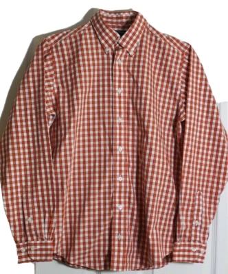 Camisa Brooks Brothers Naranja a Cuadros Niño’s 100% Algodón Juvenil Talla Grande Foto 1 de 4