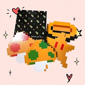 Nintendo Super Mario Bros. 4er Set Untersetzer - Bild 1 von 3