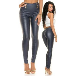Sexy Cintura Alta Callejones Look Cuero Con Botones Decorables Marina #H1383 - Imagen 1 de 40