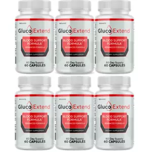 Gluco Extend Blood Support GlucoExtend for Blood Sugar & Pressure - 6 Bottles - Picture 1 of 5