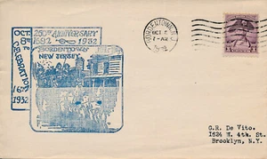 POSTAL HISTORY FIRST DAY EVENT COVER-1932 250th ANNIV OF BORDENTOWN NEW JERSEY - Bild 1 von 1