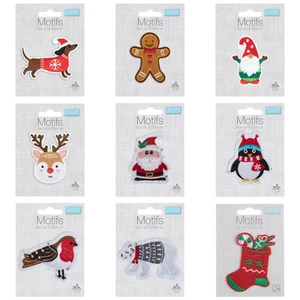 Trimits Motif Christmas Iron & Sew On Applique - Xmas Decorating advent Crafts - Picture 1 of 10