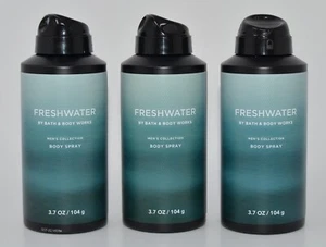 3 BATH & BODY WORKS FRESHWATER MEN'S COLLECTION BODY SPRAY MIST 3.7 OZ BERGAMOT - Picture 1 of 6
