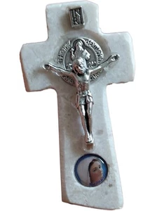 St Saint Benedict Cross Refrigerator Magnet With Our Lady Image From Medjugorje - Picture 1 of 6