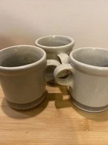 Set of 3 McCoy 1412 Coffee Cups Mugs Gray with Dark Grey Bands - Picture 1 of 6