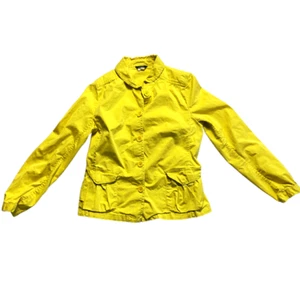 J Crew Yellow Cotton Zip-Up Jacket, Women's Small - Picture 1 of 5