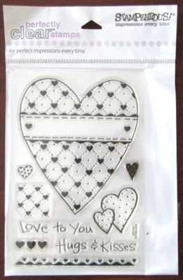 Stampendous 完美清晰邮票 ~ 轻心套装 ~ 心形,谚语 — 第 1/3 张图片