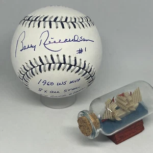 Bobby Richardson signed Rawlings Yankees Team Stitch Logo Baseball JSA COA A3757 - Picture 1 of 4