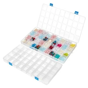 2 Pack Large Transparent Plastic Compartment Box 14.3x8x1.18 Inch 36 Grids - Picture 1 of 8